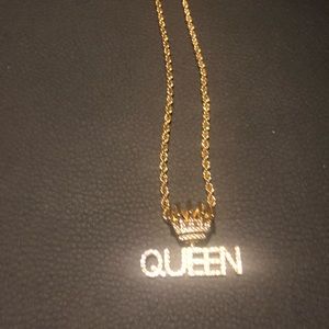 “ Queen “ custom crown necklace.